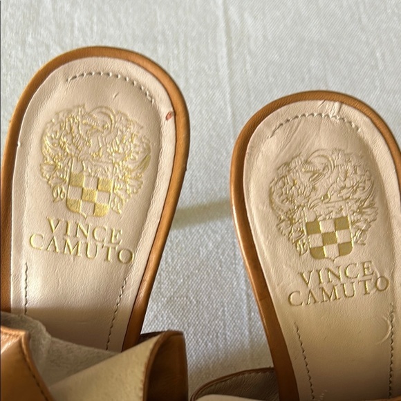 Vince Camuto Tan Peep-Toe Heels with Ankle Strap - Picture 7 of 7